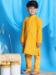 Picture of Shapely Georgette Golden Kids Kurta Pyjama