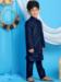 Picture of Well Formed Georgette Midnight Blue Kids Kurta Pyjama