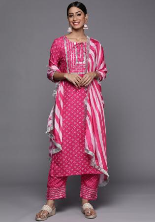 Picture of Cotton & Silk Light Coral Readymade Salwar Kameez