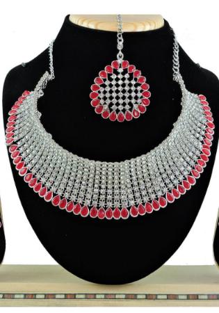 Picture of Admirable Indian Red Necklace Set