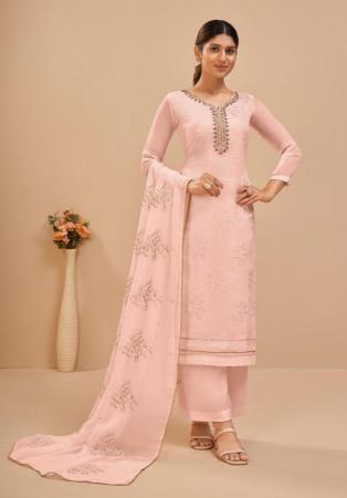 Picture of Georgette Burly Wood Straight Cut Salwar Kameez