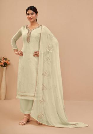 Picture of Fascinating Georgette Tan Straight Cut Salwar Kameez