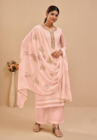 Picture of Georgette Burly Wood Straight Cut Salwar Kameez