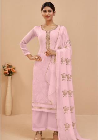 Picture of Georgette Burly Wood Straight Cut Salwar Kameez