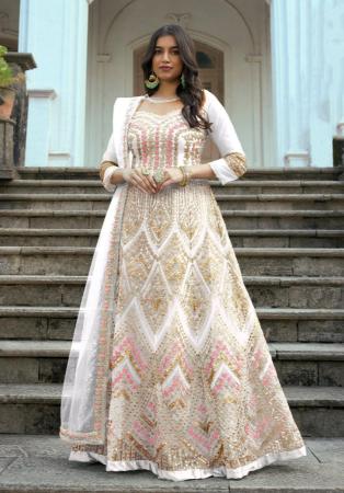 Picture of Bewitching Net Linen Anarkali Salwar Kameez