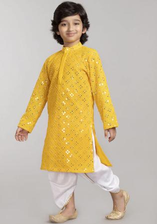 Picture of Exquisite Georgette Sandy Brown Kids Kurta Pyjama