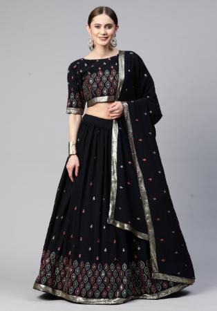 Picture of Admirable Georgette Black Lehenga Choli