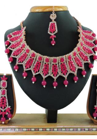 Picture of Amazing Deep Pink Necklace Set