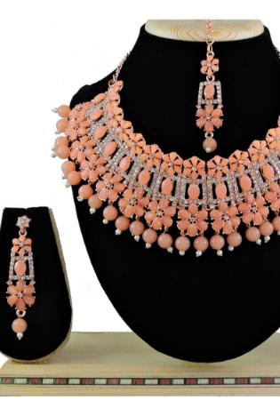 Picture of Elegant Indian Red Necklace Set