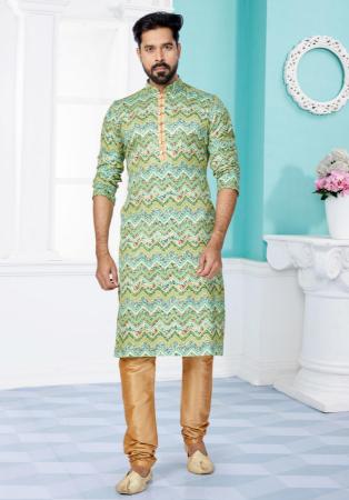 Picture of Statuesque Silk Dark Khaki Kurtas