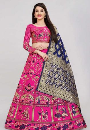 Picture of Splendid Silk Medium Violet Red Lehenga Choli