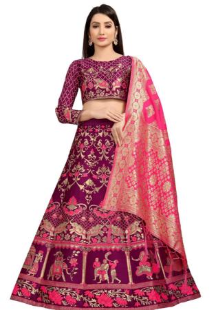 Picture of Ideal Silk Maroon Lehenga Choli