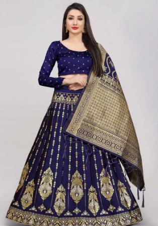 Picture of Exquisite Silk Midnight Blue Lehenga Choli