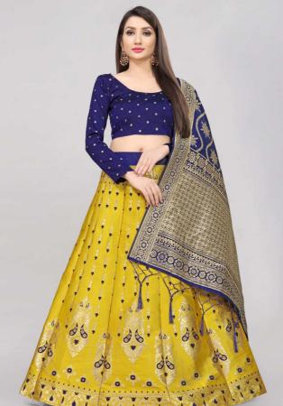 Picture of Amazing Silk Golden Rod Lehenga Choli