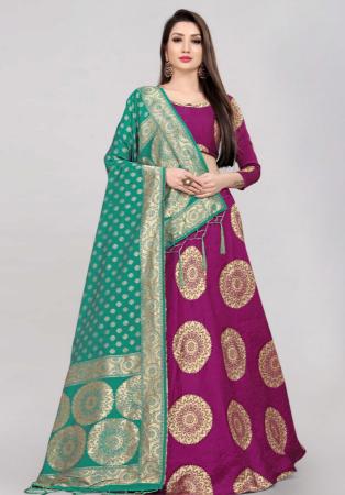 Picture of Good Looking Silk Purple Lehenga Choli