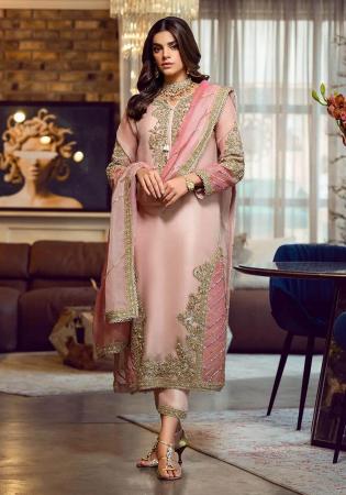 Picture of Georgette Burly Wood Straight Cut Salwar Kameez