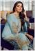 Picture of Georgette Dark Sea Green Straight Cut Salwar Kameez