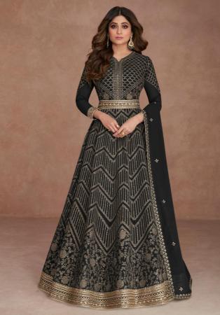 Picture of Stunning Georgette Black Anarkali Salwar Kameez