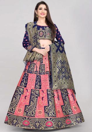 Picture of Enticing Silk Pale Violet Red Lehenga Choli