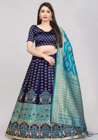 Picture of Nice Silk Midnight Blue Lehenga Choli