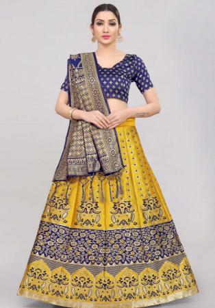 Picture of Graceful Silk Golden Rod Lehenga Choli