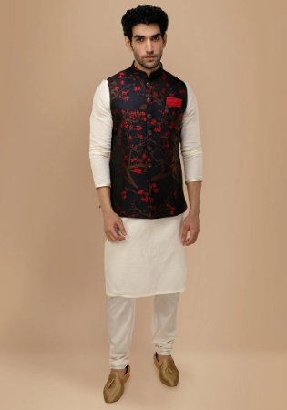 Picture of Lovely Silk Off White Kurtas