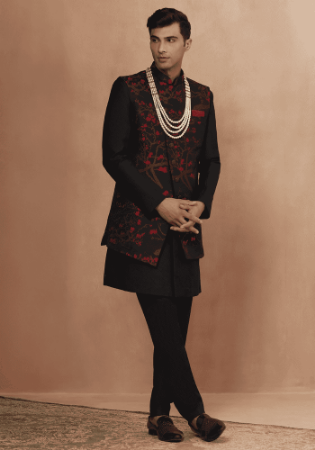 Picture of Graceful Silk Black Kurtas