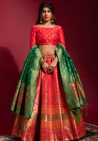 Picture of Shapely Silk Crimson Lehenga Choli