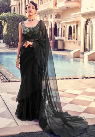 Picture of Fine Organza Black Saree