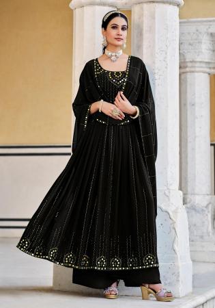 Picture of Enticing Georgette Black Anarkali Salwar Kameez