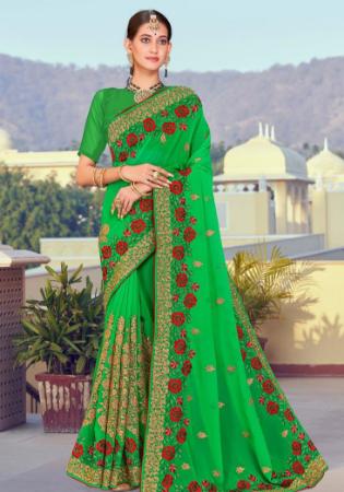 Picture of Ideal Georgette Green Saree