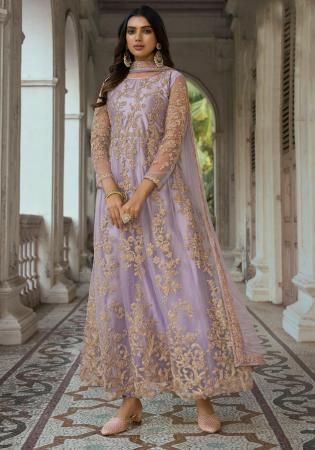 Picture of Admirable Net Dark Grey Anarkali Salwar Kameez