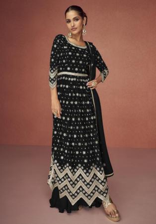 Picture of Alluring Georgette Black Anarkali Salwar Kameez