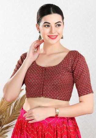 Picture of Exquisite Silk Dark Red Designer Blouse