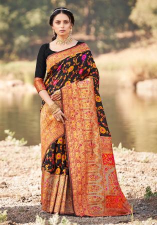 Picture of Charming Silk Black Saree