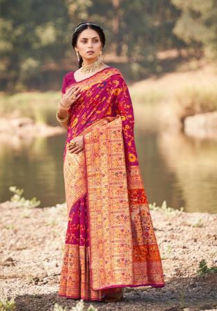 Picture of Pretty Silk Deep Pink Saree