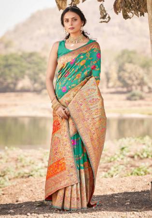 Picture of Lovely Silk Medium Sea Green Saree