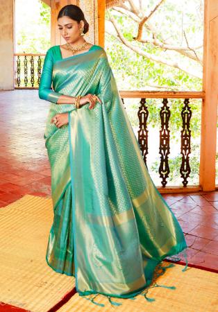 Picture of Ravishing Silk Medium Aqua Marine Saree