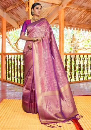 Picture of Resplendent Silk Purple Saree