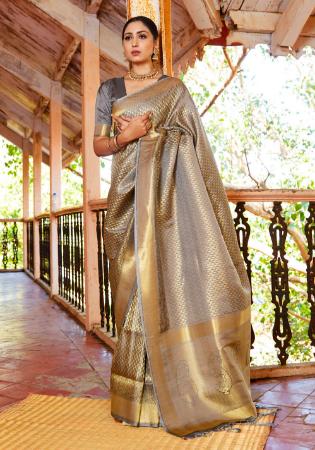 Picture of Marvelous Silk Grey Saree