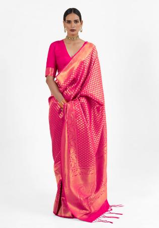 Picture of Delightful Silk Deep Pink Saree