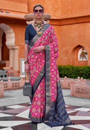 Picture of Delightful Silk Pale Violet Red Saree