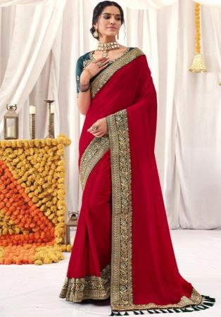 Picture of Pretty Georgette Maroon Saree