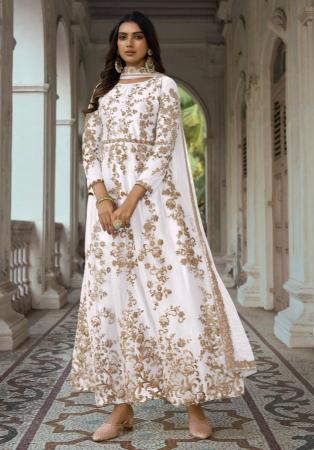 Picture of Grand Net White Anarkali Salwar Kameez