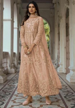 Picture of Excellent Net Beige Anarkali Salwar Kameez