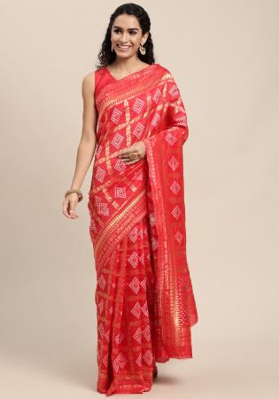 Picture of Pretty Silk Crimson Saree