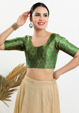 Picture of Nice Georgette Dark Olive Green Designer Blouse