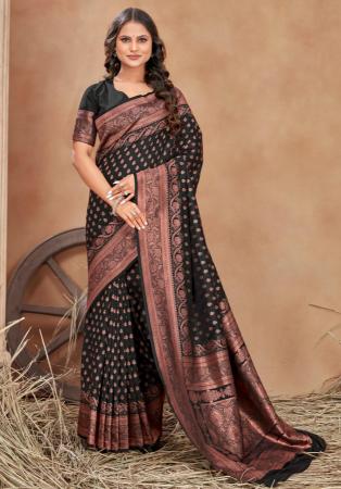 Picture of Pleasing Silk Black Saree