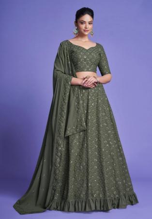 Picture of Marvelous Georgette Dim Gray Lehenga Choli