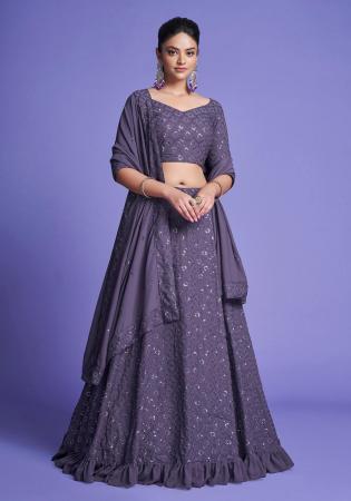 Picture of Grand Georgette Medium Purple Lehenga Choli